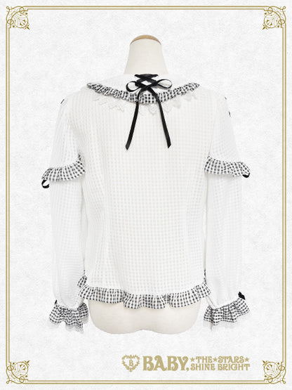 Fluffy Gingham Heart Blouse