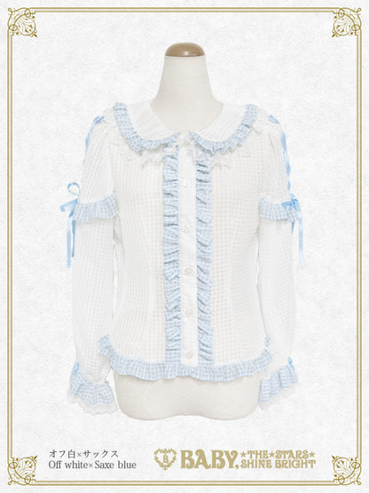 Fluffy Gingham Heart Blouse