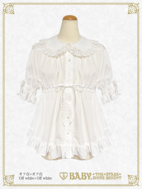 [Pre-order] Bunny ear half sleeve baby doll blouse