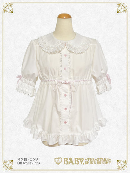Bunny ear half sleeve baby doll blouse