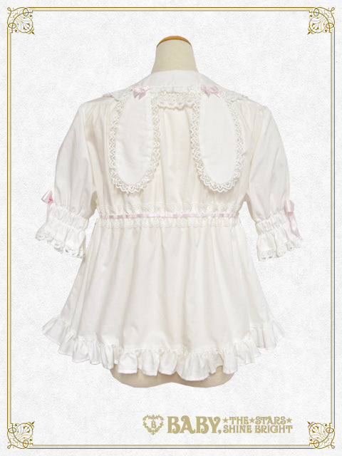 [Pre-order] Bunny ear half sleeve baby doll blouse