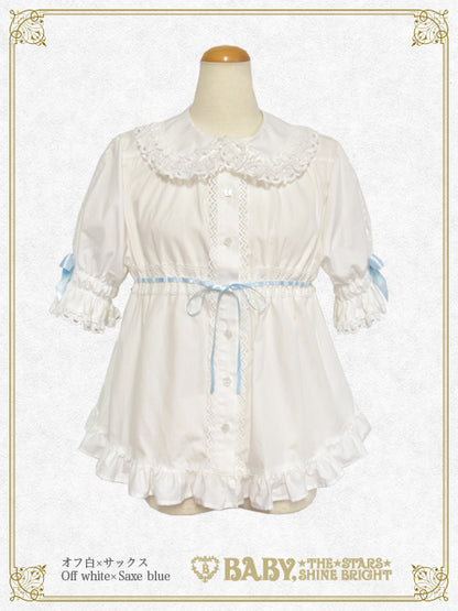 Bunny ear half sleeve baby doll blouse