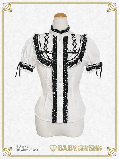 Milky Dot♡立ち襟半袖ブラウス