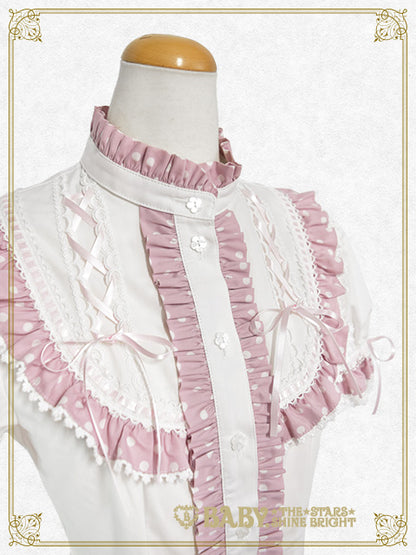 Milky Dot♡立ち襟半袖ブラウス