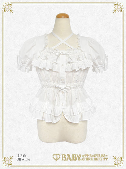 Double frill Half-Sleeve Blouse