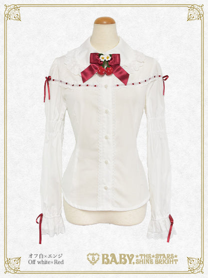 [Pre-order] Swinging Strawberry Garden Long Sleeve Blouse