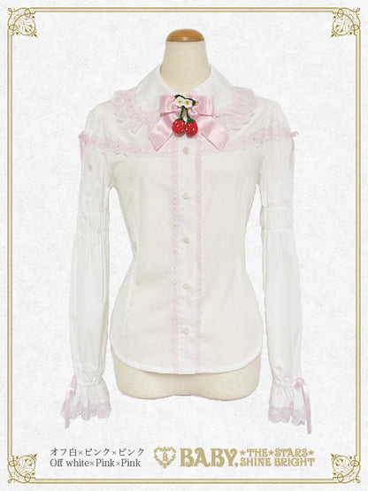 [Pre-order] Swinging Strawberry Garden Long Sleeve Blouse