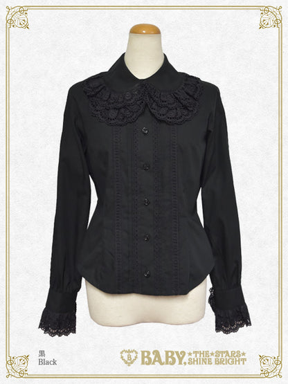Double Collar Pintuck Blouse