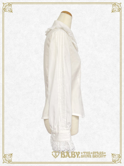 Double Collar Pintuck Blouse