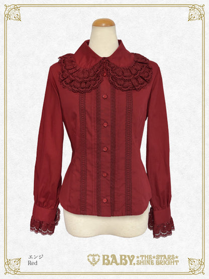 Double Collar Pintuck Blouse