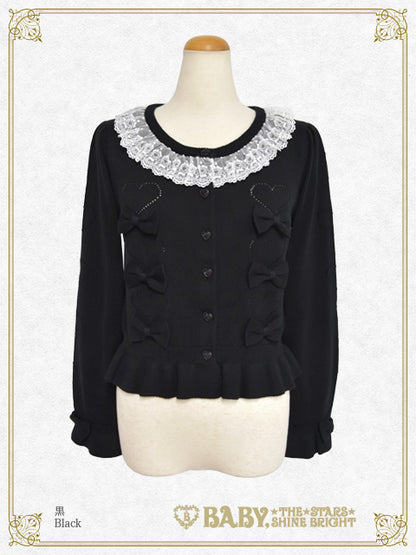 Usakumya lace heart and ribbon cardigan