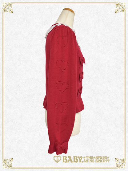 Usakumya lace heart and ribbon cardigan