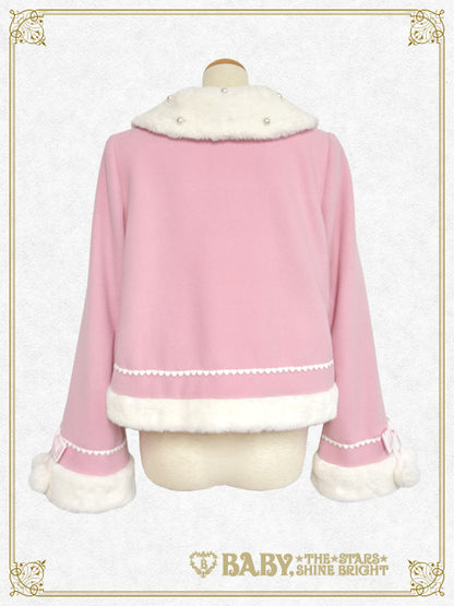 ポンポンリボンショートコート