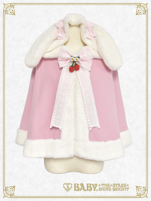 ゆらゆらいちごのうさみみファーケープ