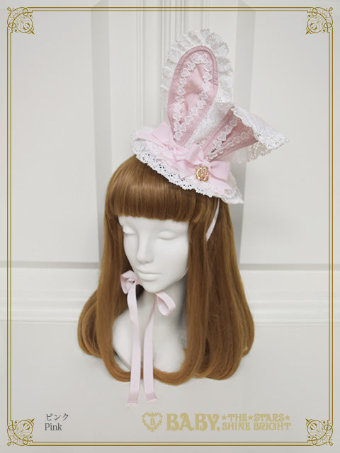 ♡ Baby ロリータ フリルリボン サテンボンネット black ♡ BABY,THE STARS SHINE BRIGHT スピンドールハーフボンネット