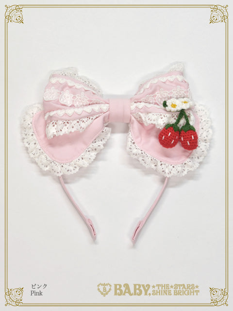 [Pre-order] Swinging Strawberry Garden Head bow