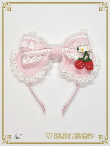 [Pre-order] Swinging Strawberry Garden Head bow