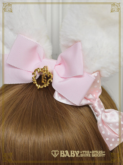 Bunny ear fur headband