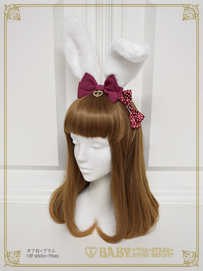 Bunny ear fur headband