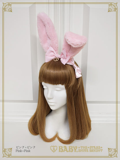 Bunny ear fur headband