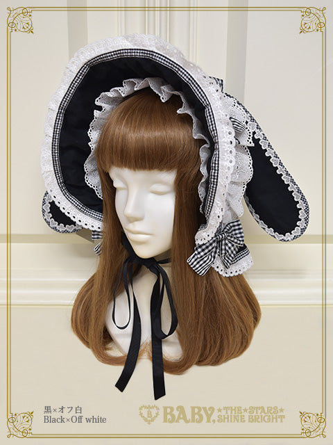 【予約】White Rabbitのうさみみボンネット