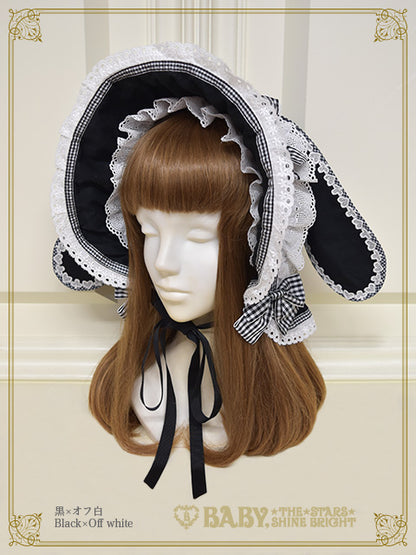 【予約】White Rabbitのうさみみボンネット