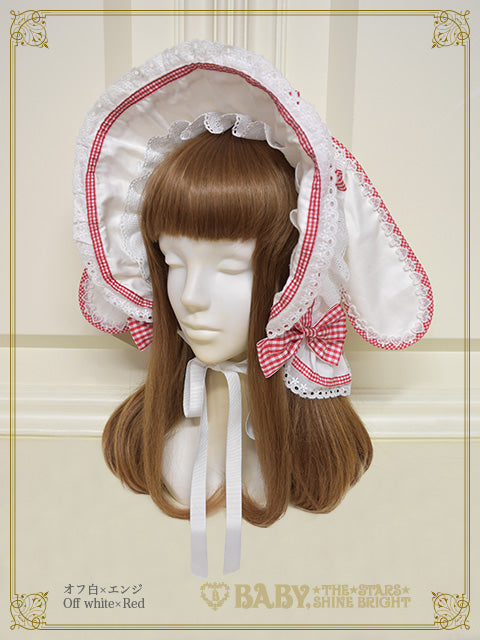 【予約】White Rabbitのうさみみボンネット