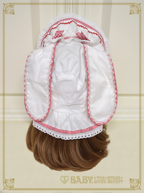 【予約】White Rabbitのうさみみボンネット