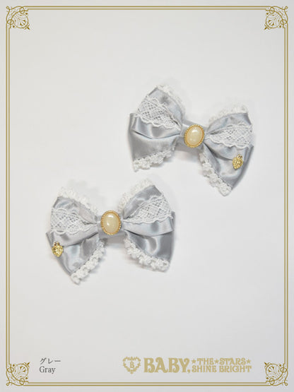 オーナメントジャガード庭園リボンクリップ