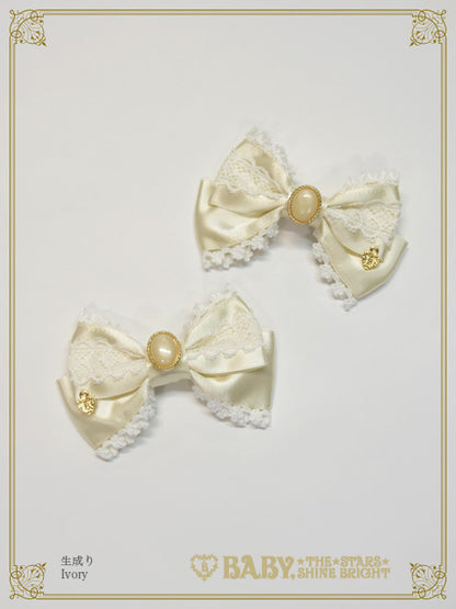 オーナメントジャガード庭園リボンクリップ