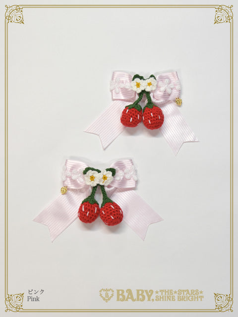 [Pre-order] Swinging Strawberry Garden Ribbon Clip