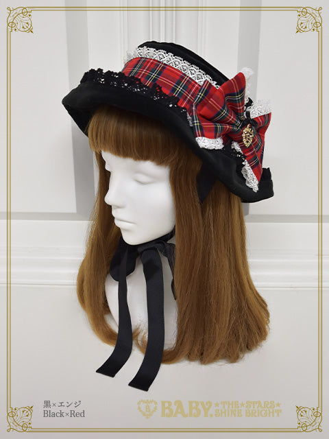 [Pre-order] Mary Stuart Velveteen＆Tartan Check Hat