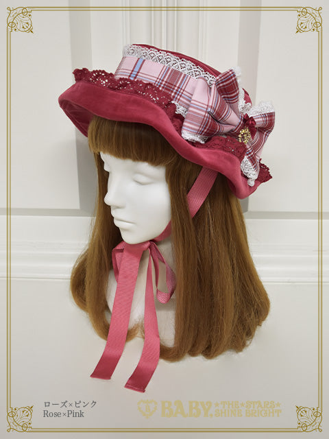 [Pre-order] Mary Stuart Velveteen＆Tartan Check Hat