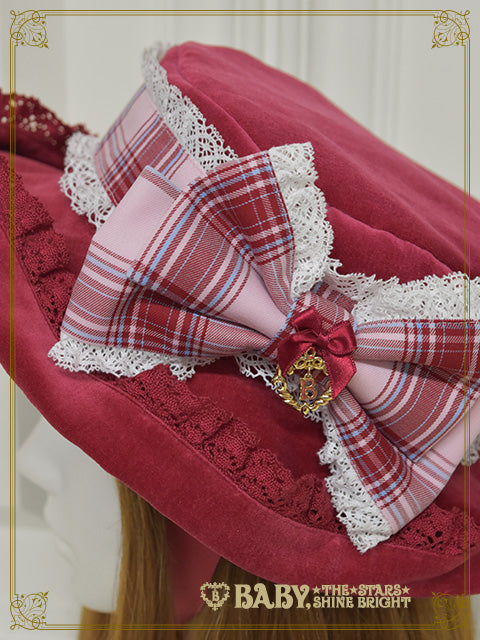 [Pre-order] Mary Stuart Velveteen＆Tartan Check Hat