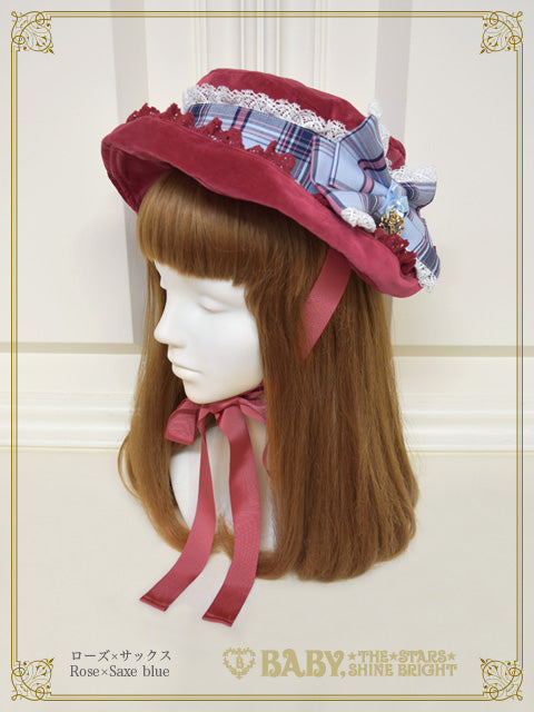 [Pre-order] Mary Stuart Velveteen＆Tartan Check Hat