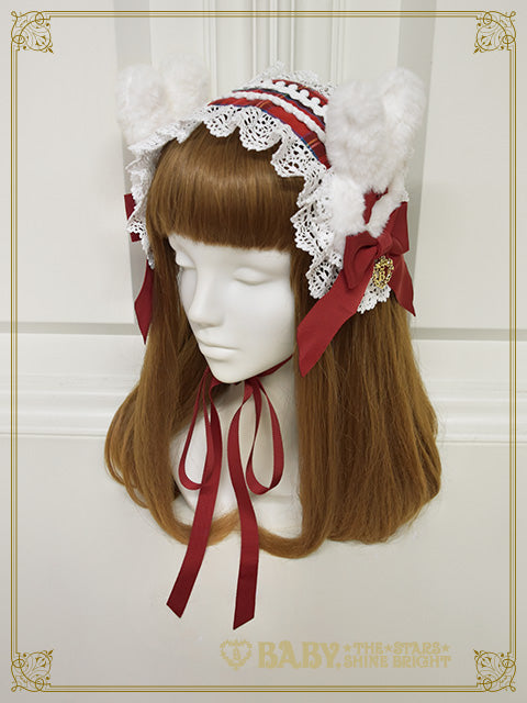 【予約】Lapin de neige タータンチェックヘッドドレス