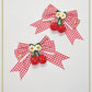 [Pre-order] Swinging Strawberry's Happy Berry Present Gingham Ribbon Clip