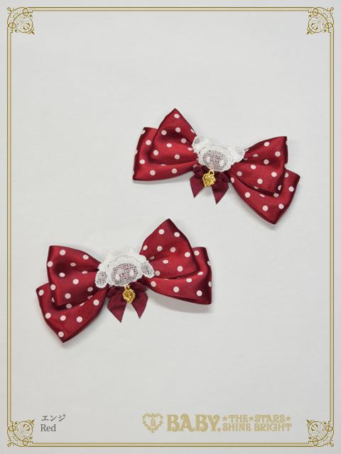 くみゃちゃんのサテンドットクリップ