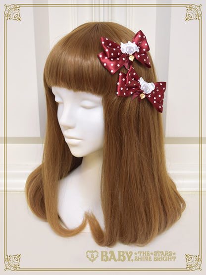 くみゃちゃんのサテンドットクリップ