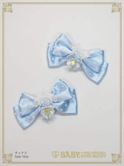 くみゃちゃんのサテンドットクリップ