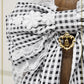 【予約】Fluffy Gingham Heart リボンバレッタ
