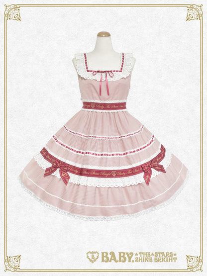 Waffle♡Cottonティアードジャンパースカート