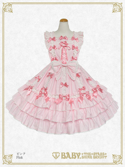 Ribbon ribbon blooms jumper skirt