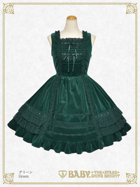 【予約】別珍レースフリルジャンパースカート