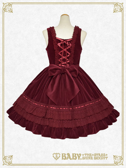 別珍レースフリルジャンパースカート