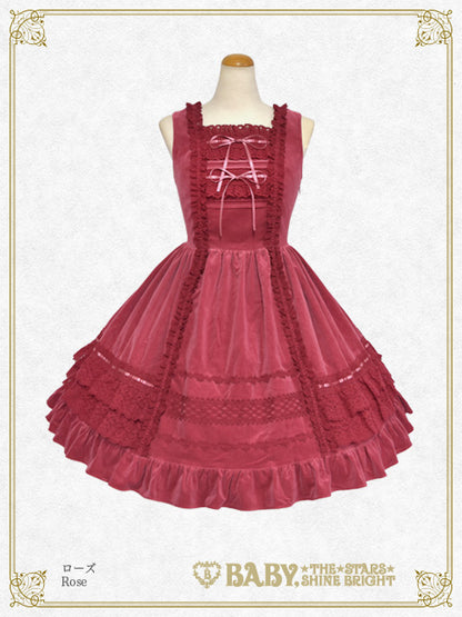 【予約】別珍レースフリルジャンパースカート