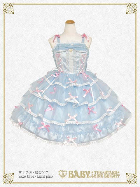 美品 BABY, THE STARS SHINE BRIGHTジャンパースカート BABY,THE STARS SHINE BRIGHT パフェ柄スカート 茶 Sweetheart