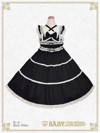 シャーリングベビードールジャンパースカート