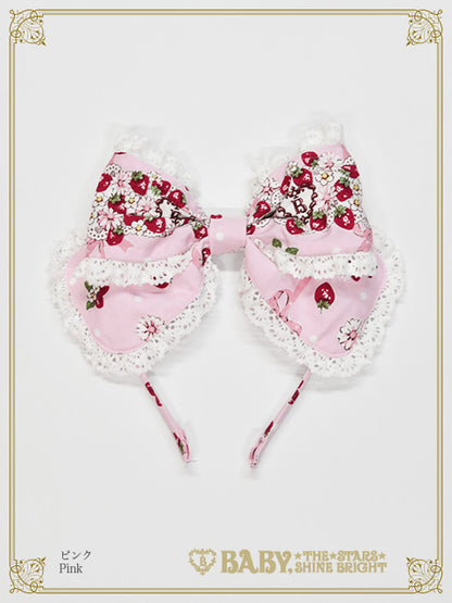 [増産] Juicy Strawberry Memory柄カチューシャ