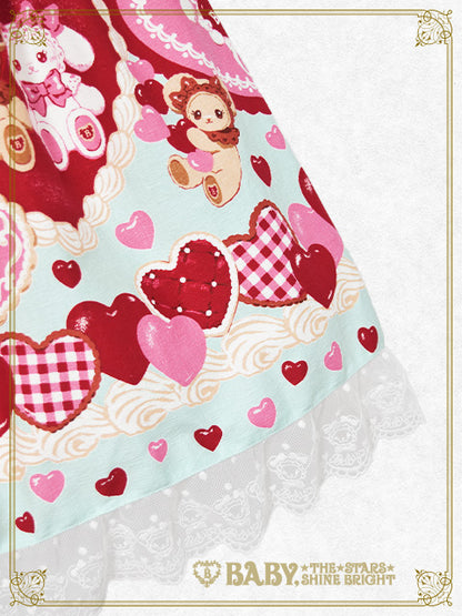 【通販限定】くみゃちゃんのSweet Baby Love Heart柄ジャンパースカートⅡ＆カチューシャセット